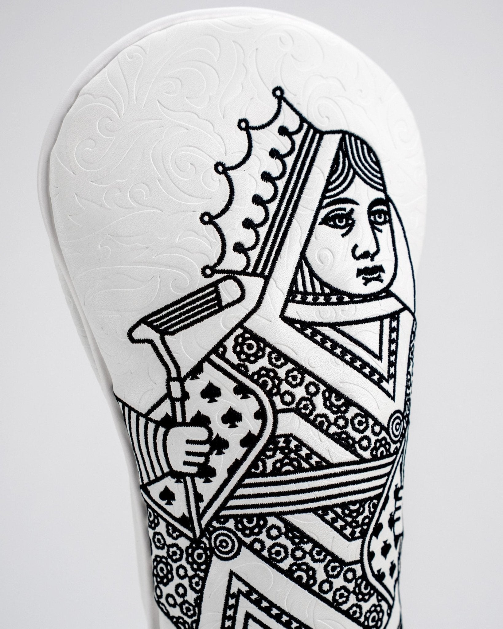 White Out Queen of Spades - Fairway Cover - Pins and Aces