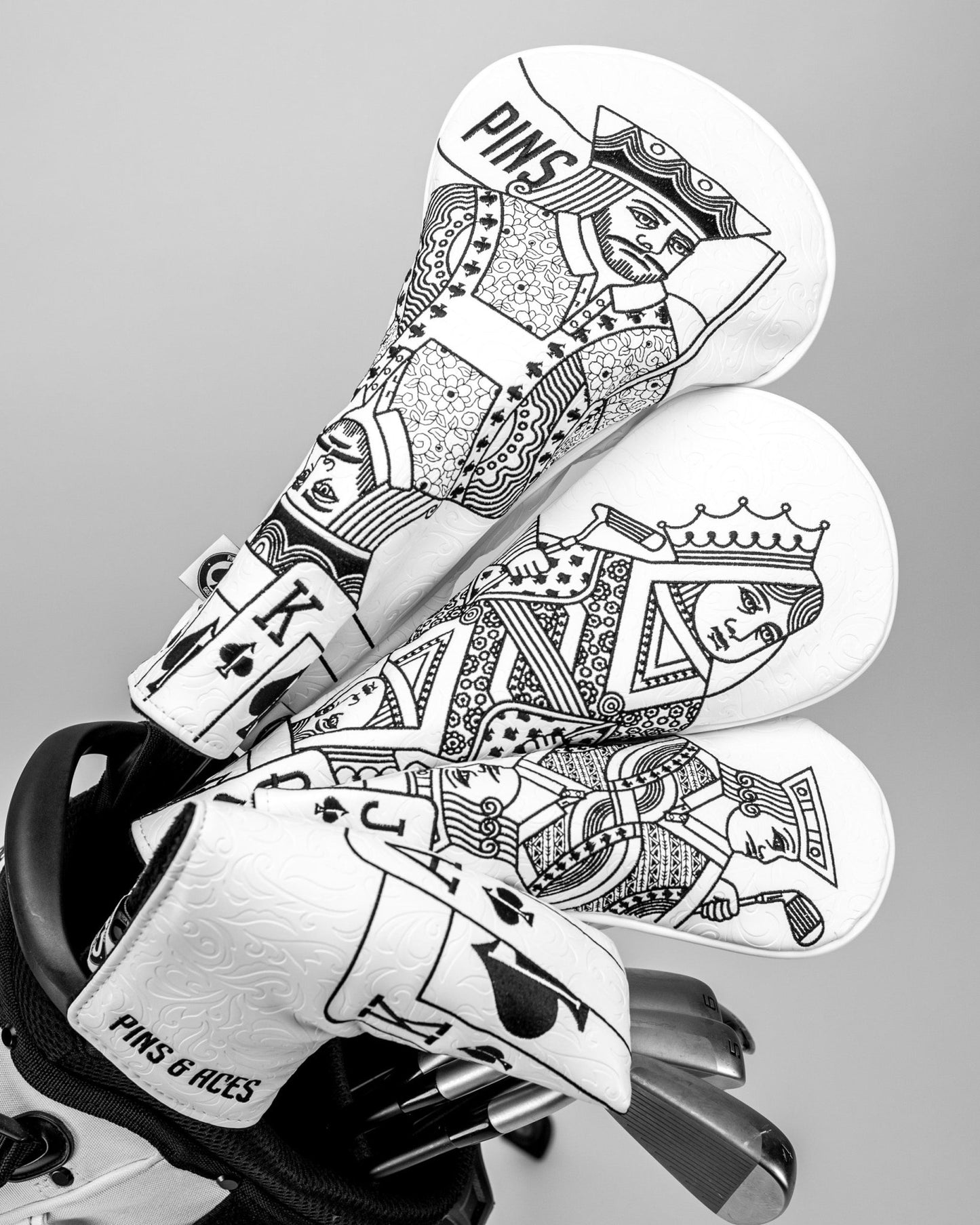 White Out Queen of Spades - Fairway Cover - Pins and Aces