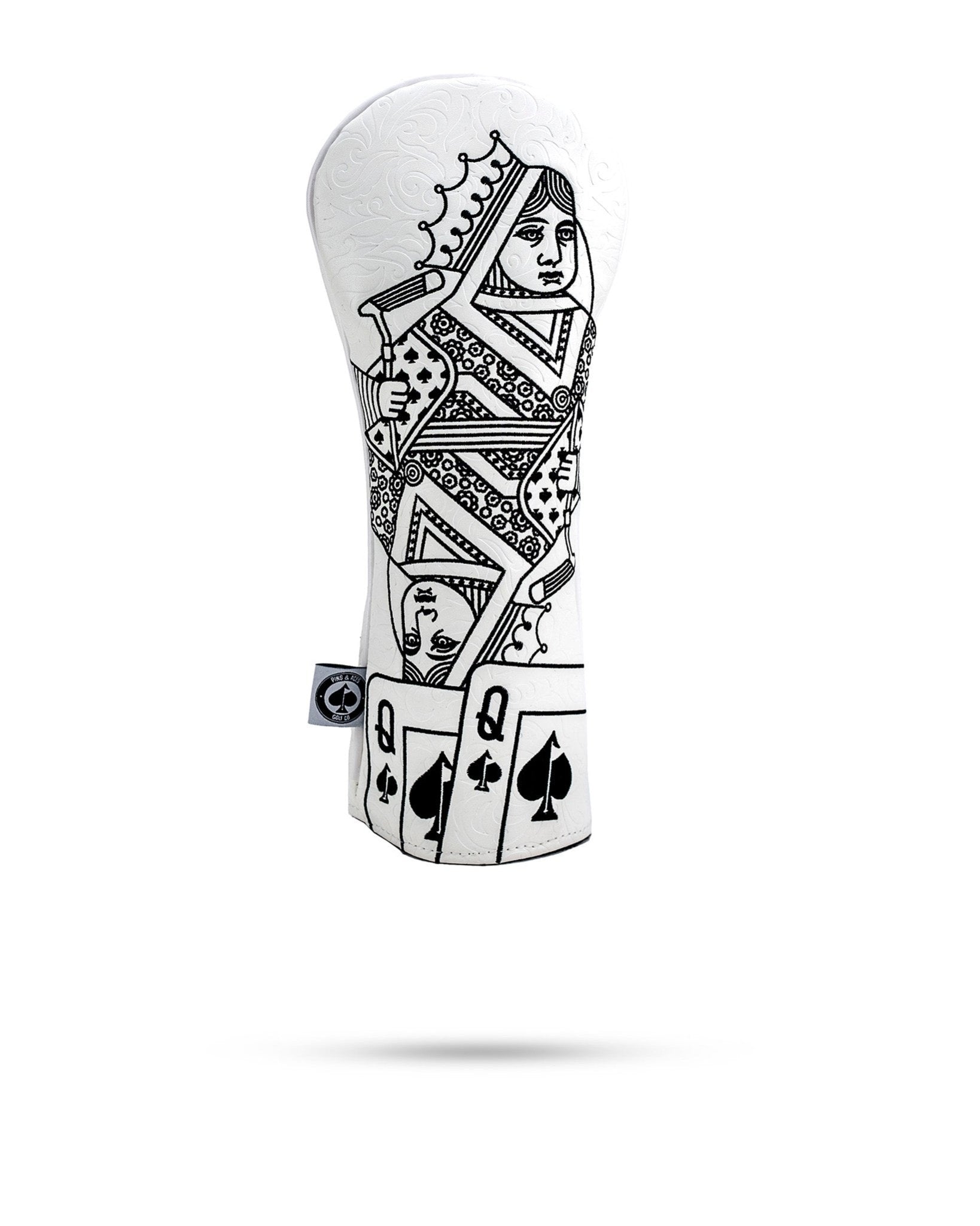 White Out Queen of Spades - Fairway Cover - Pins and Aces