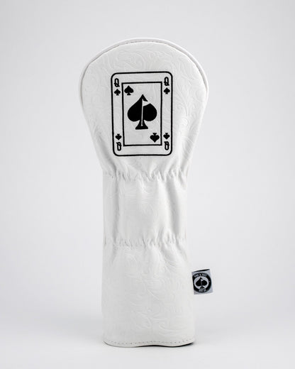 White Out Queen of Spades - Fairway Cover - Pins and Aces