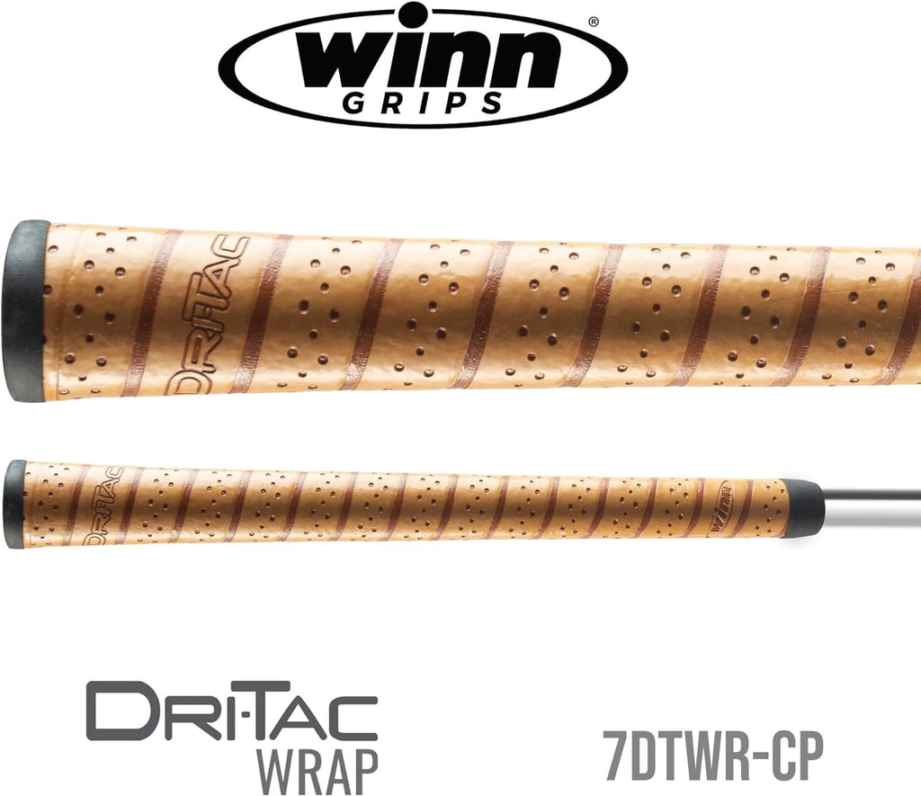WINN DRI-TAC WRAP OVERSIZE (+1/8") Golf Grip, Classic Wrap-Style Design with Pronounced Contours for Ultimate Comfort, Winndry Polymer for Shock Absorption, Cushion & Non-Slip, All-Weather Performance - -