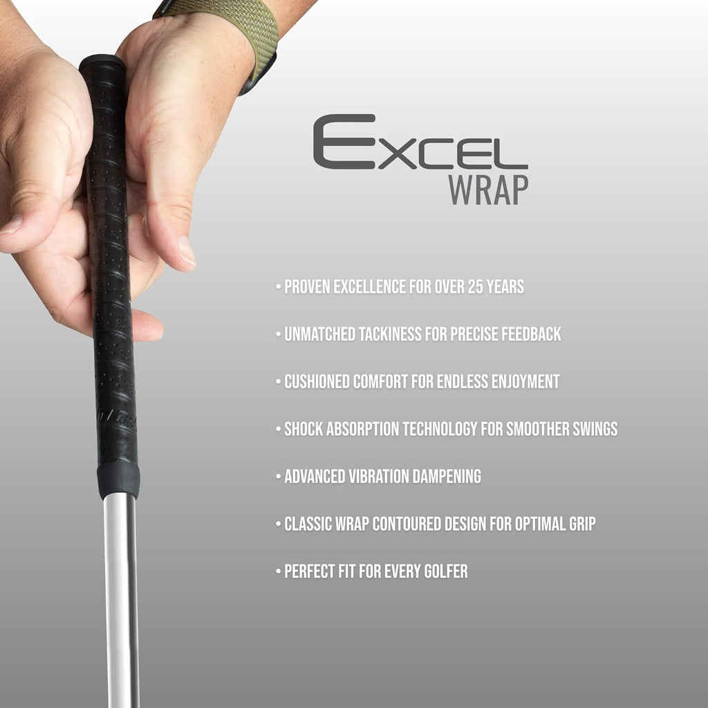 Winn Excel Wrap Midsize Golf Grips - Black -