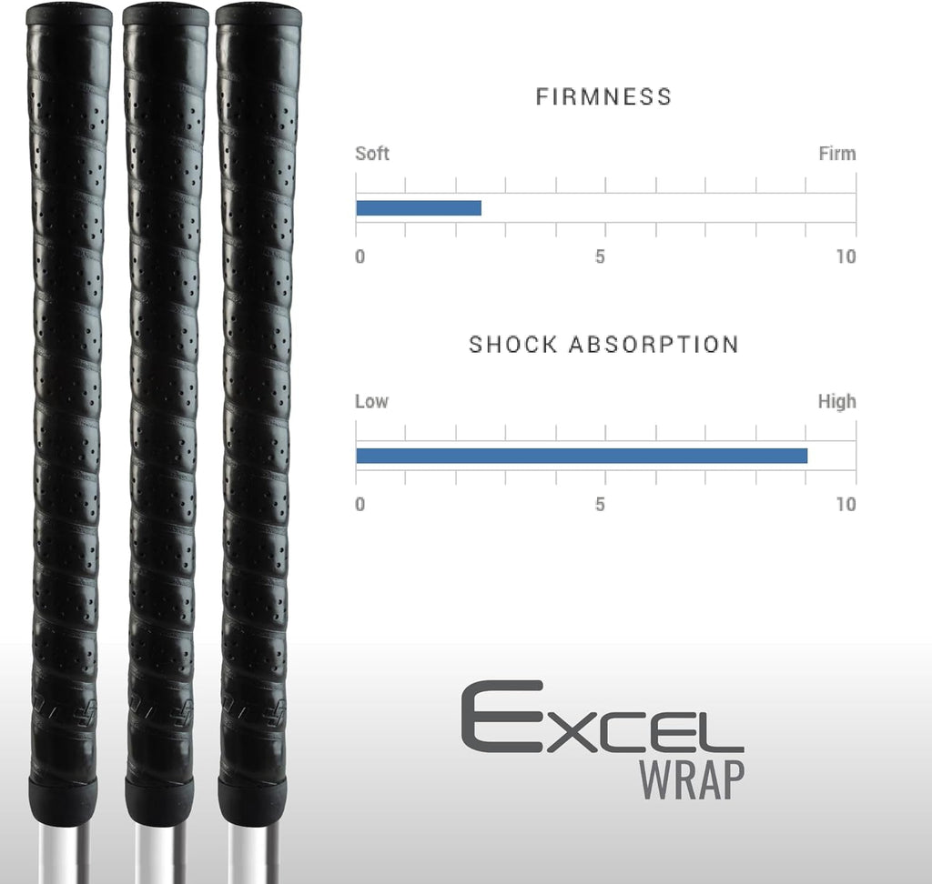 Winn Excel Wrap Midsize Golf Grips - Black -