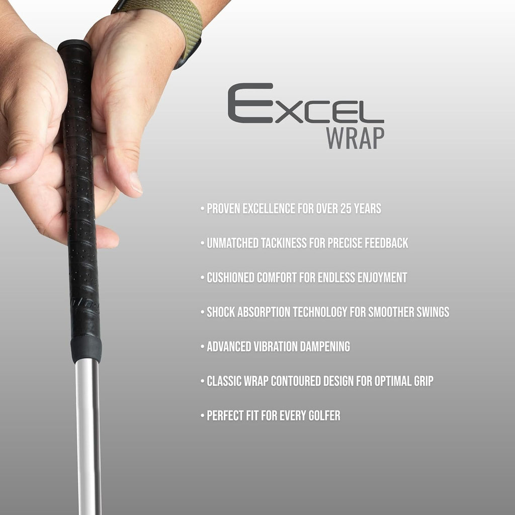 Winn Excel Wrap Standard Golf Grips - Black -