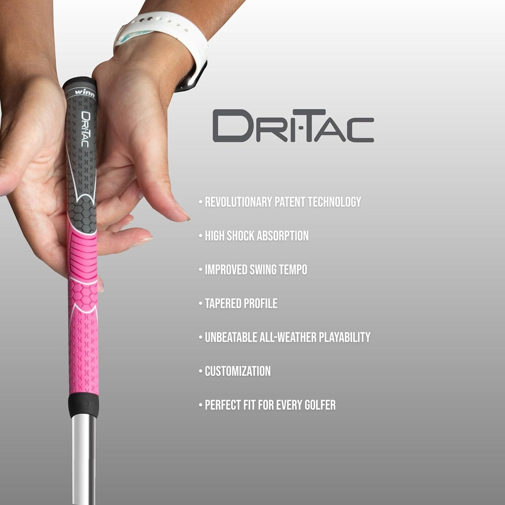 Winn Ladies Dri-Tac Gray/Pink Undersize .580 Grip (-1/16") - Gray/Pink - Ladies