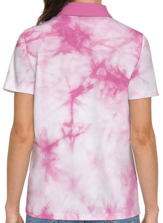 Women's Classic Fit Tie-dye Stretch Polo - S -