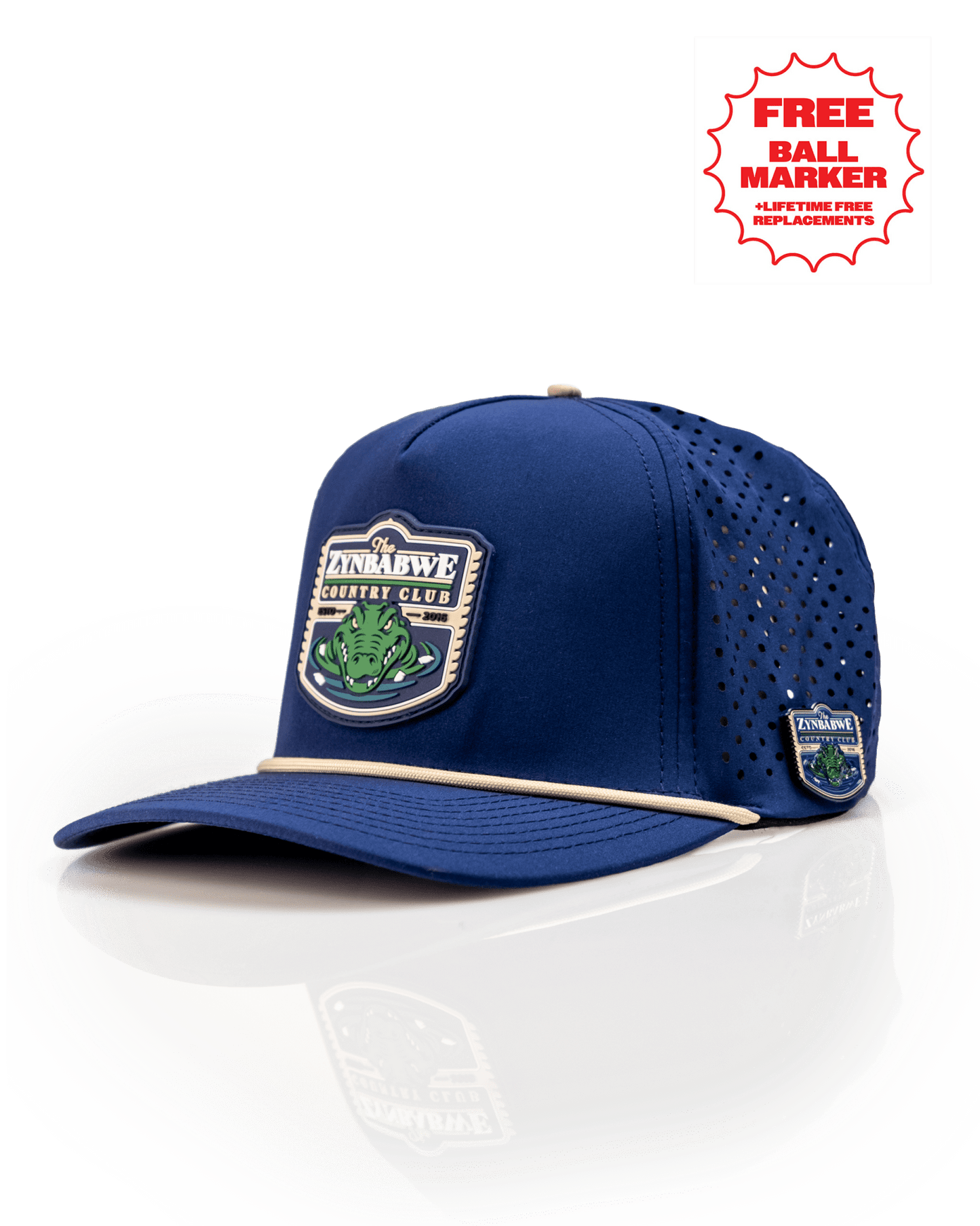 Zynbabwe Country Club Navy - Perforated Rope Hat - Pins and Aces