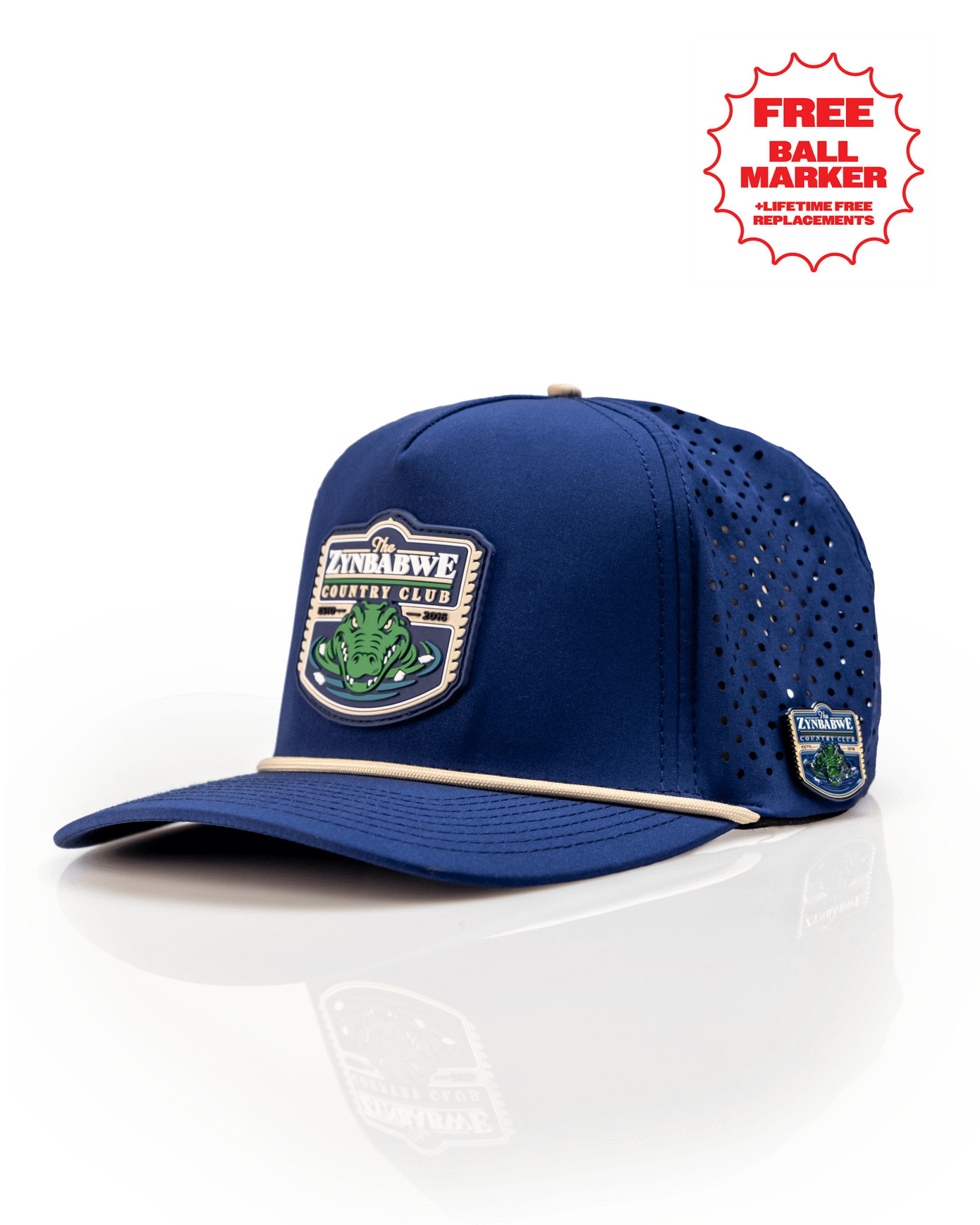 Zynbabwe Country Club Navy - Perforated Rope Hat - Pins and Aces