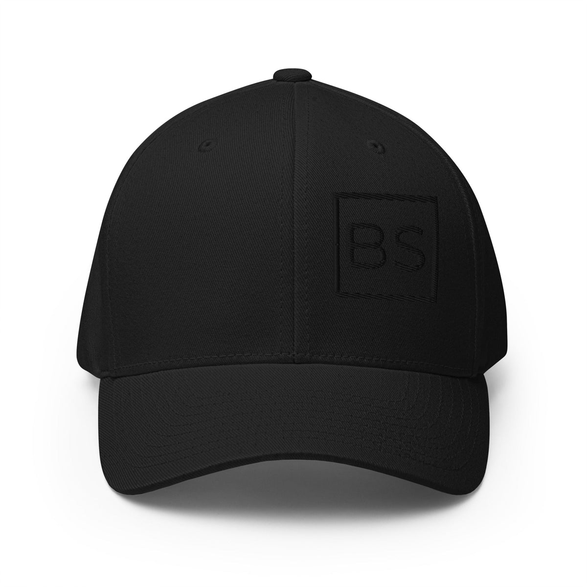 All BS All Day Black Logo Flexfit Hat - Black - S/M
