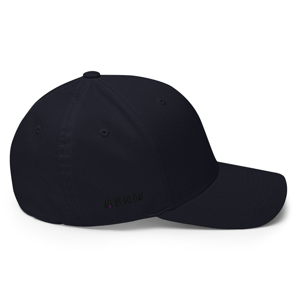 All BS All Day Black Logo Flexfit Hat - Dark Navy - L/XL