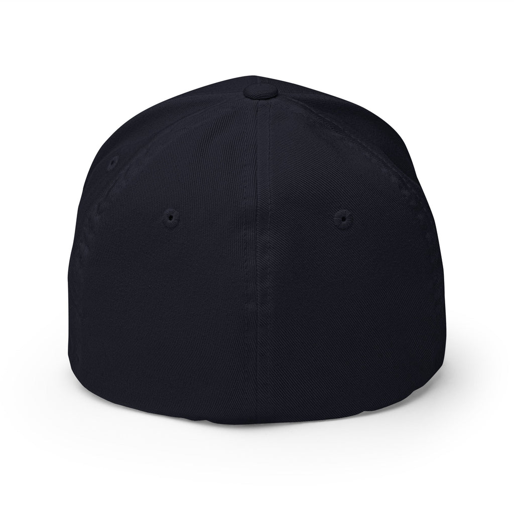 All BS All Day Black Logo Flexfit Hat - Dark Navy - S/M