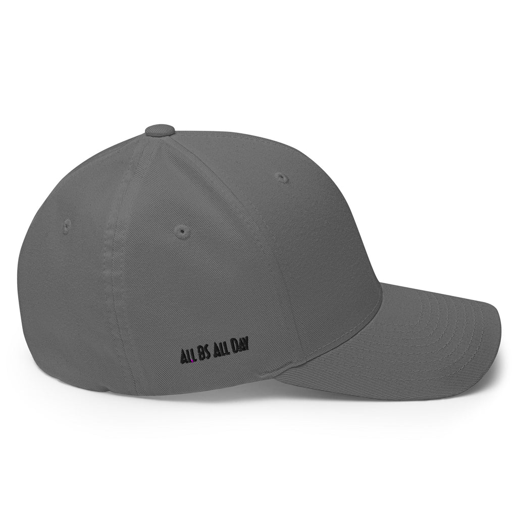 All BS All Day Black Logo Flexfit Hat - Grey - L/XL