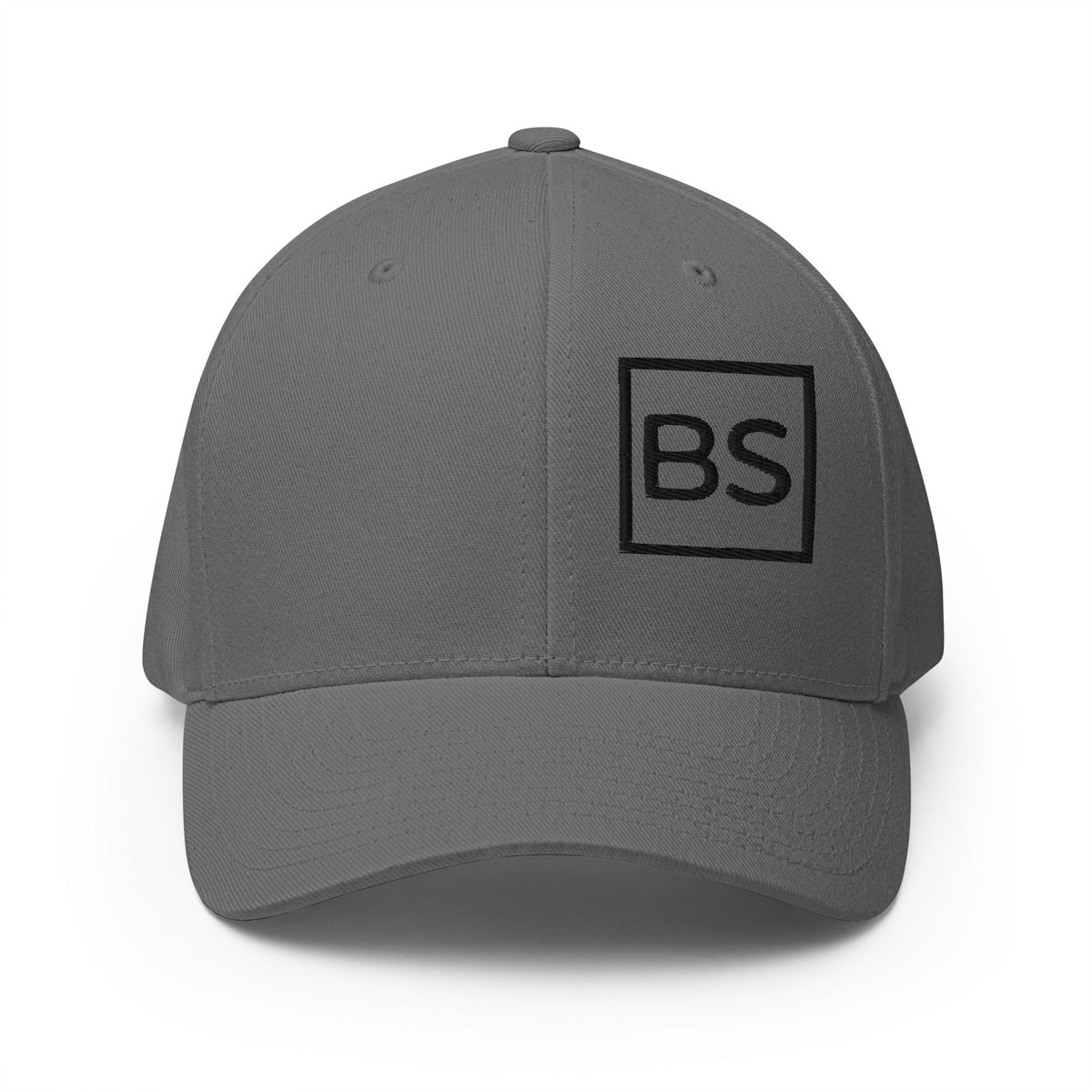All BS All Day Black Logo Flexfit Hat - Grey - S/M
