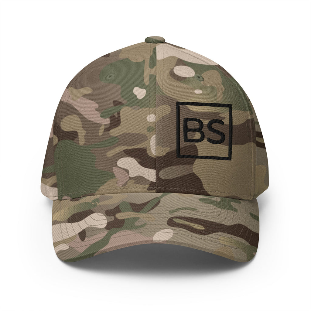 All BS All Day Black Logo Flexfit Hat - Multicam Green - S/M