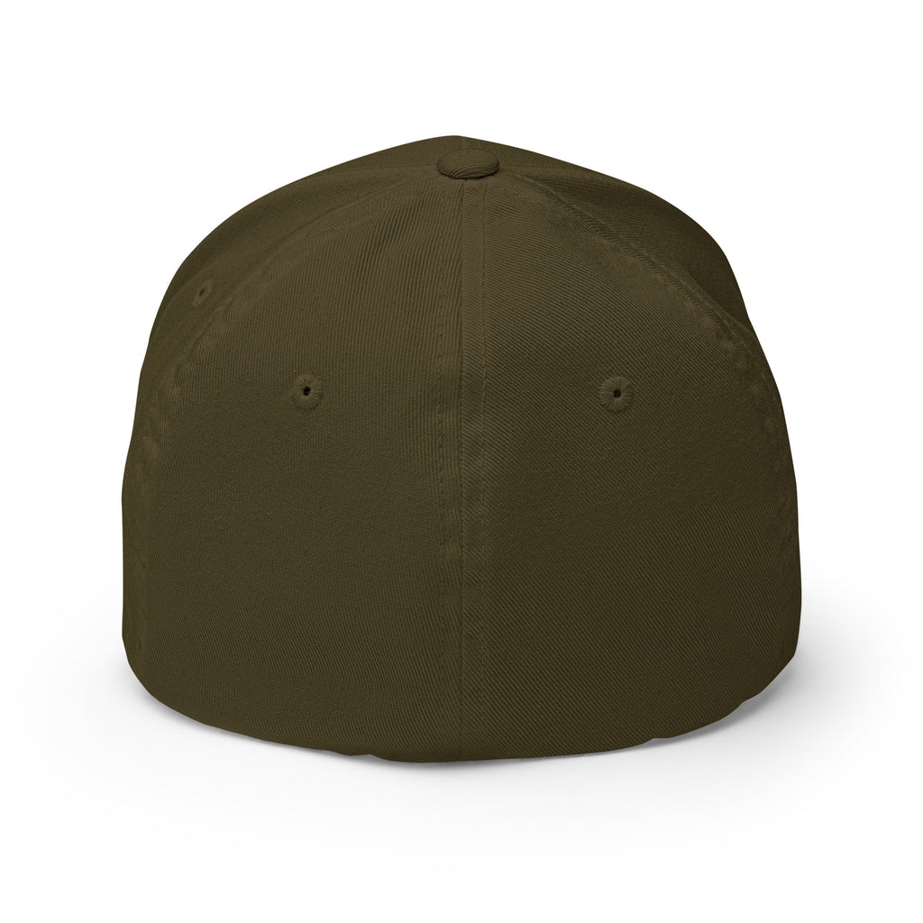 All BS All Day Black Logo Flexfit Hat - Olive - S/M