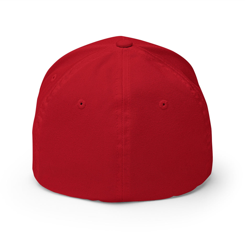 All BS All Day Black Logo Flexfit Hat - Red - S/M
