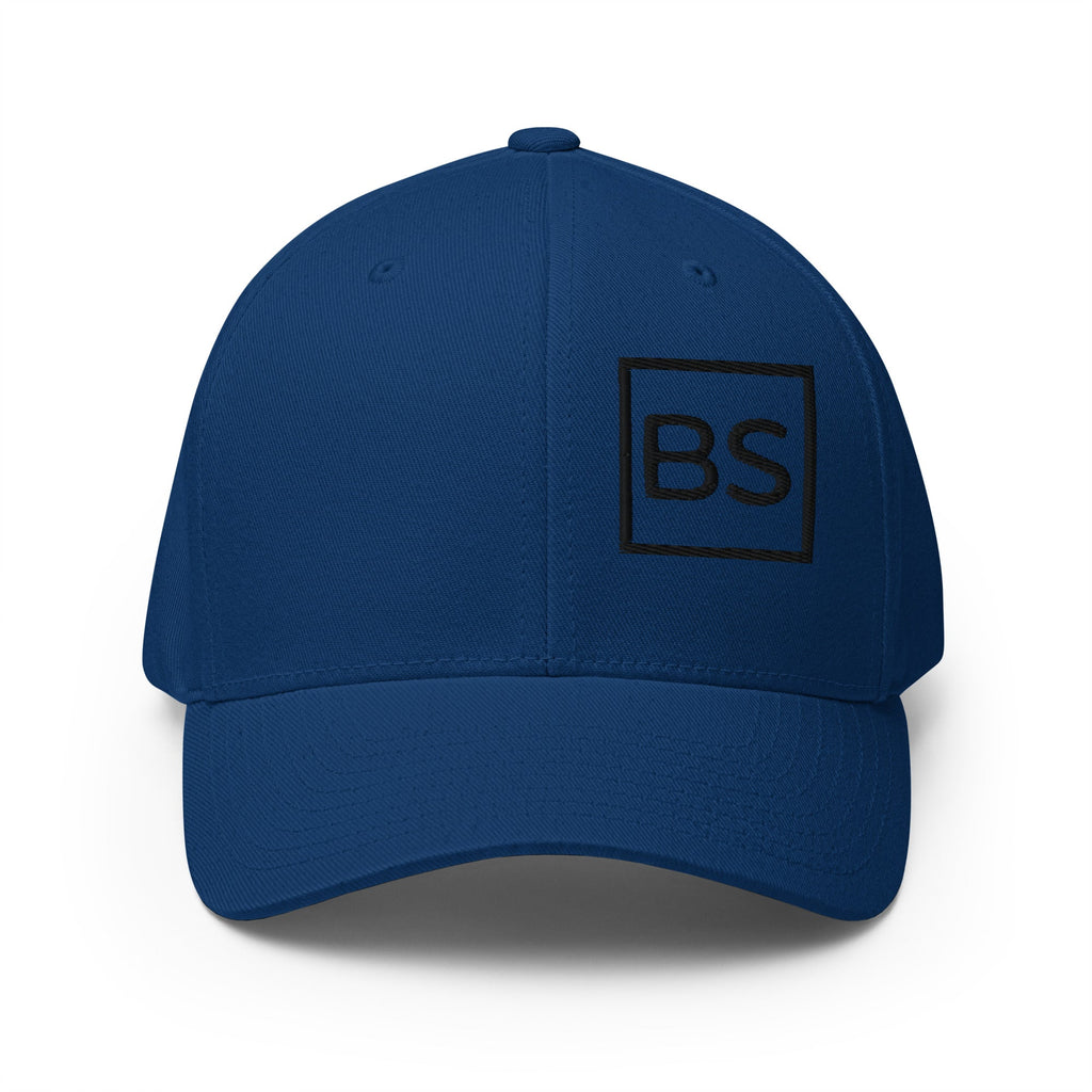 All BS All Day Black Logo Flexfit Hat - Royal Blue - S/M