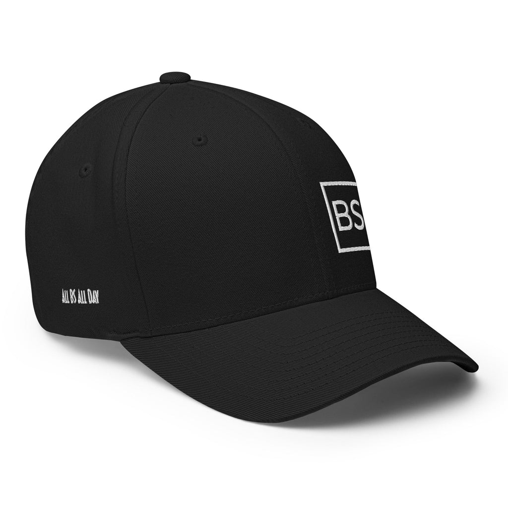 All BS All Day White Logo Flexfit Hat - Black - S/M