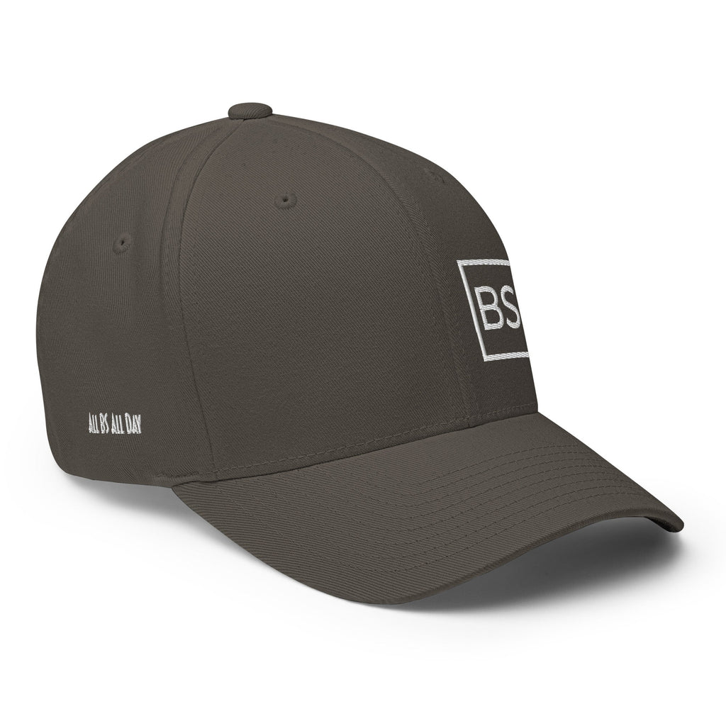 All BS All Day White Logo Flexfit Hat - Dark Grey - S/M