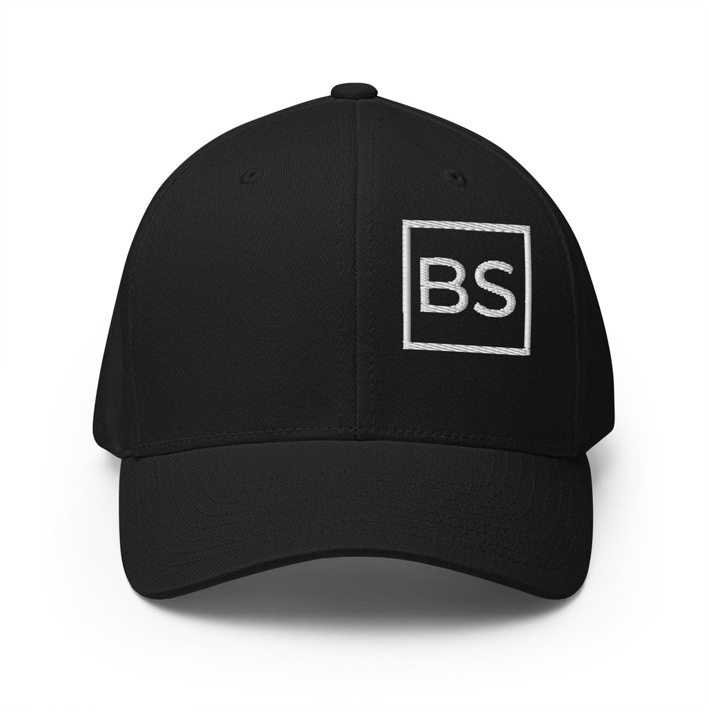 All BS All Day White Logo Flexfit Hat - Dark Navy - S/M