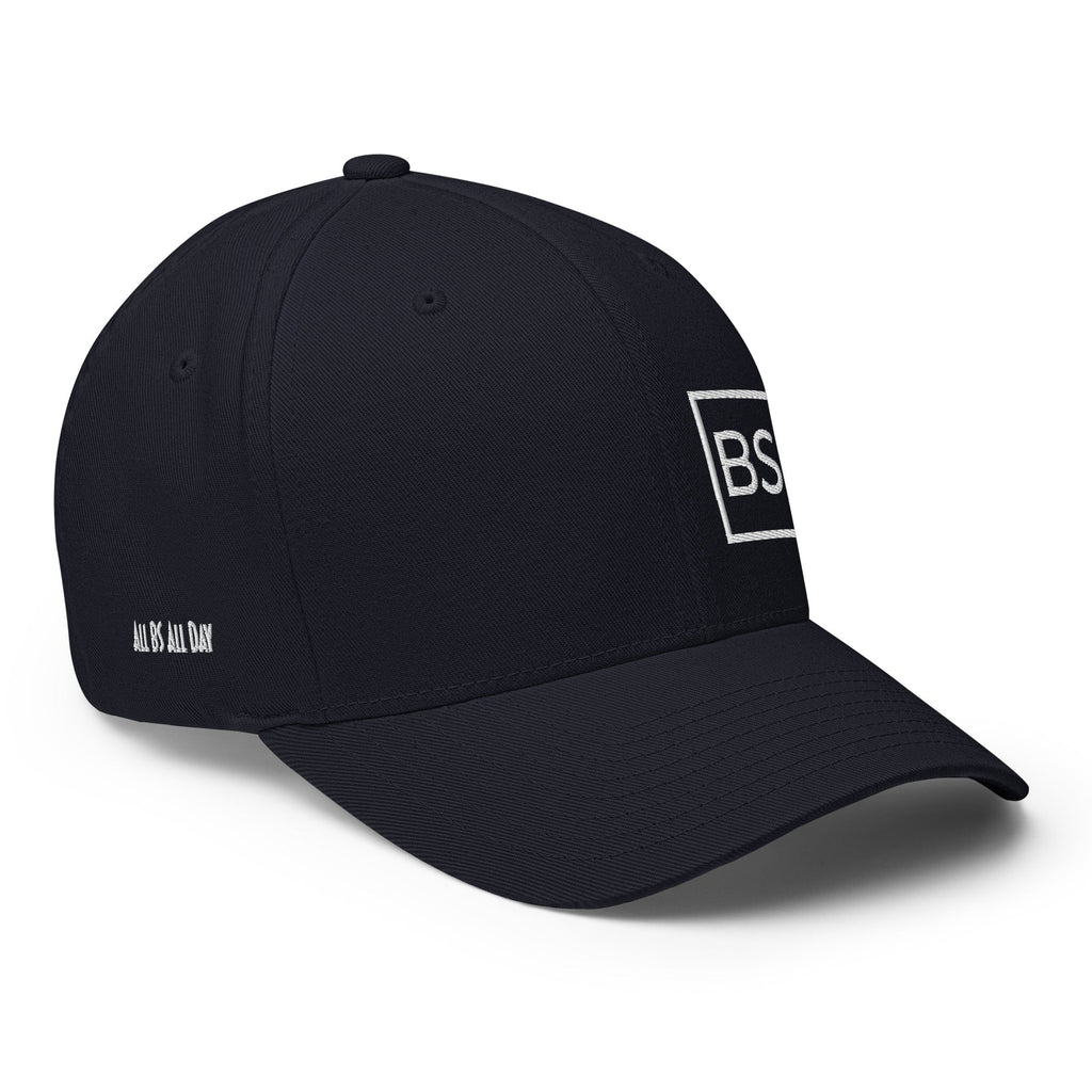 All BS All Day White Logo Flexfit Hat - Dark Navy - S/M