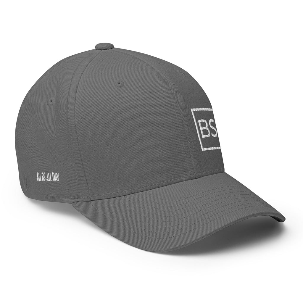 All BS All Day White Logo Flexfit Hat - Grey - S/M