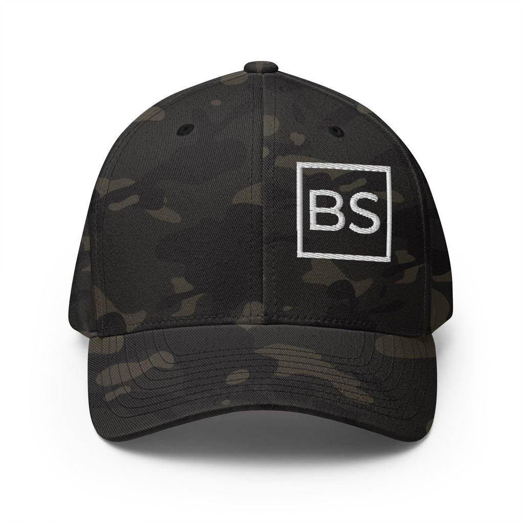 All BS All Day White Logo Flexfit Hat - Multicam Black - S/M