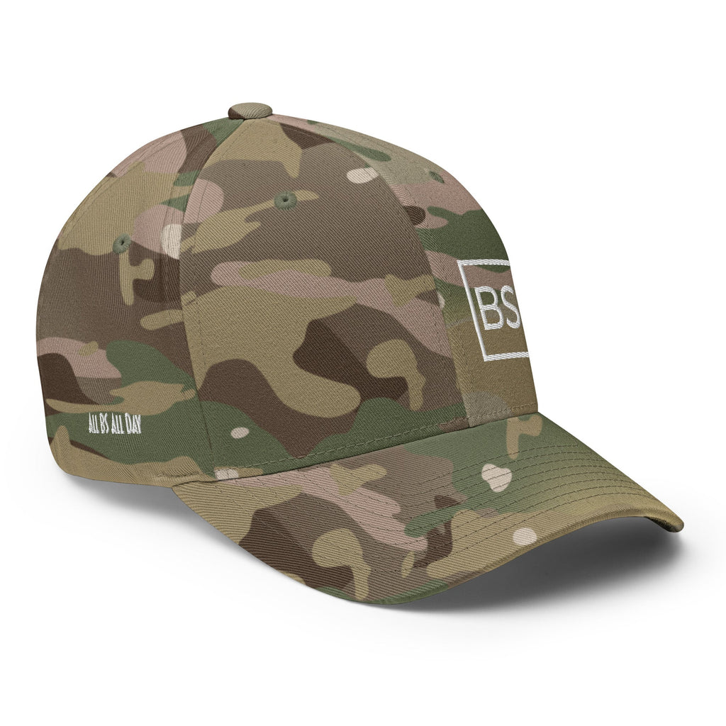 All BS All Day White Logo Flexfit Hat - Multicam Green - S/M
