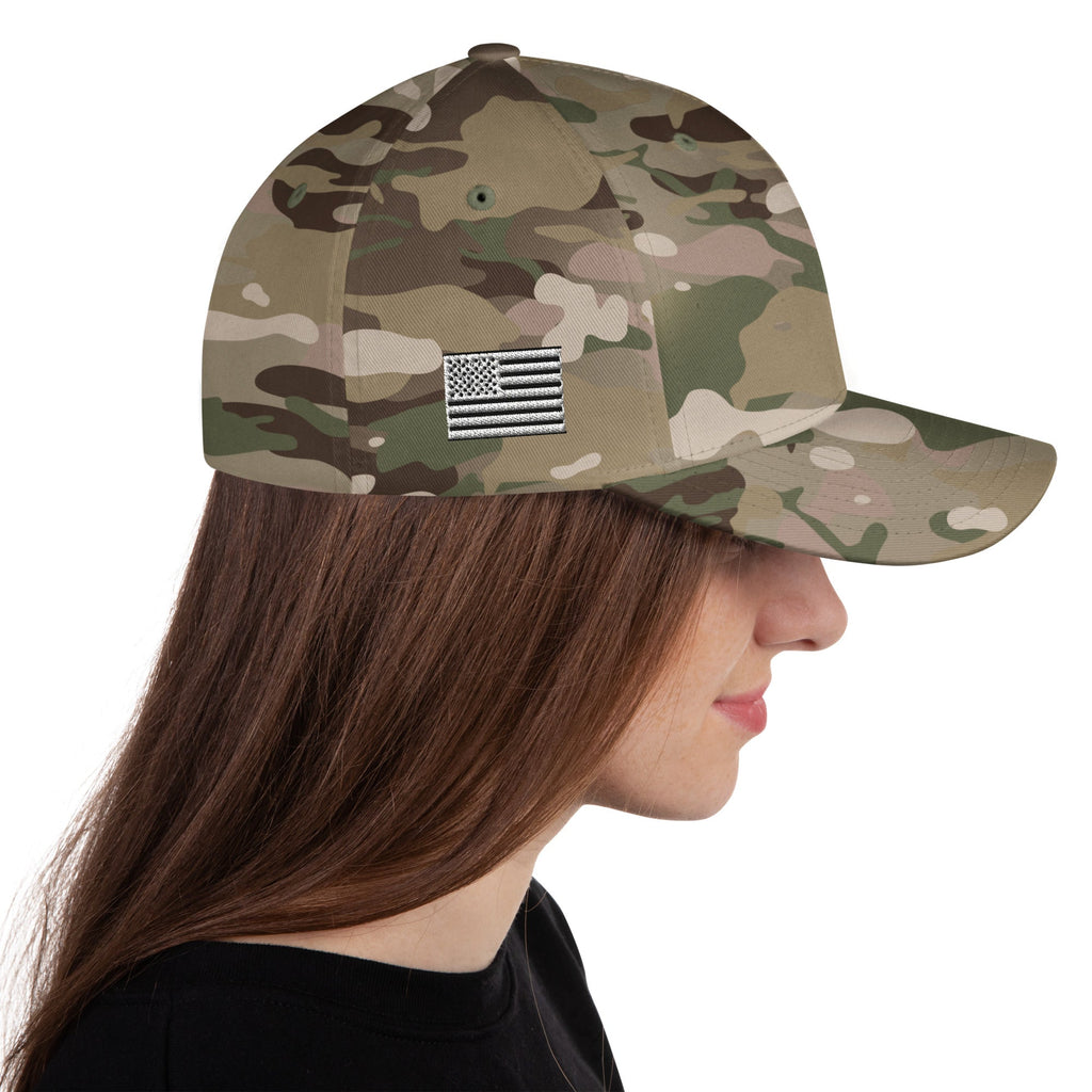 Black Square Flag Flexfit Hat - Multicam Green - L/XL