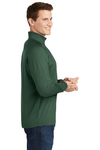 Black Square Golf 1/2 Zip Raglan Performance Pullover - Forest Green - X-Small