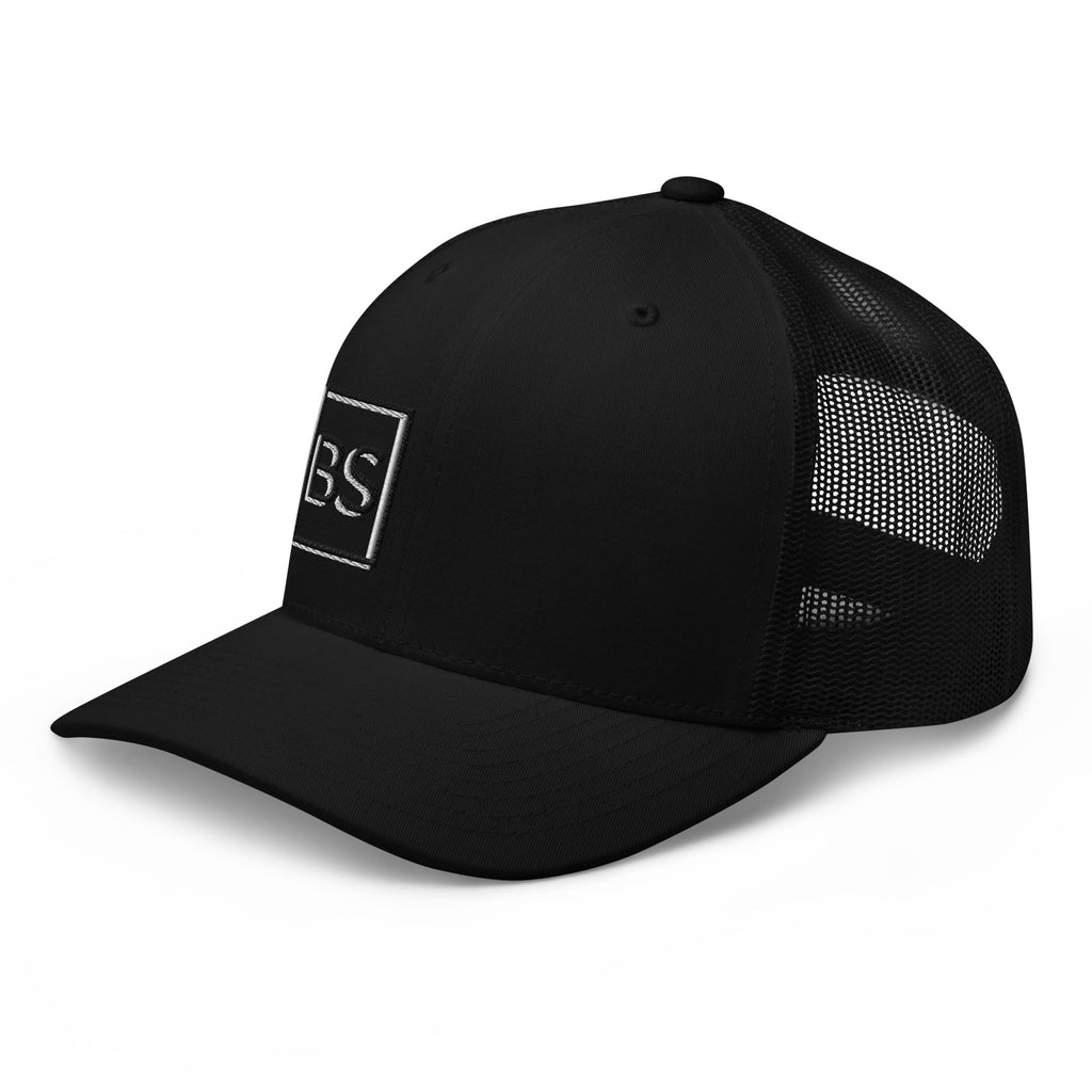 Black Square Golf 2D Logo Trucker Cap - Black -