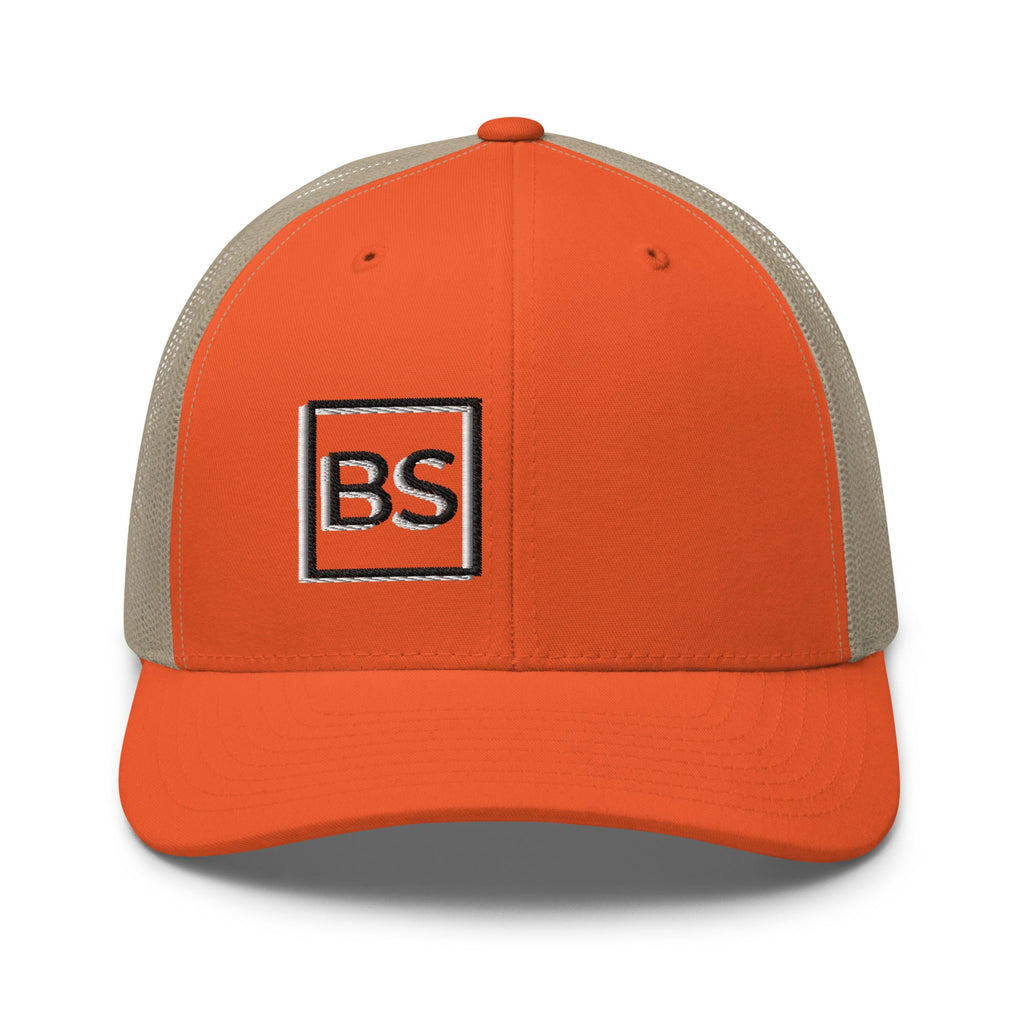 Black Square Golf 2D Logo Trucker Cap - Brown/ Khaki -
