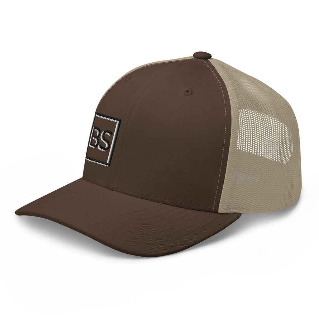 Black Square Golf 2D Logo Trucker Cap - Brown/ Khaki -