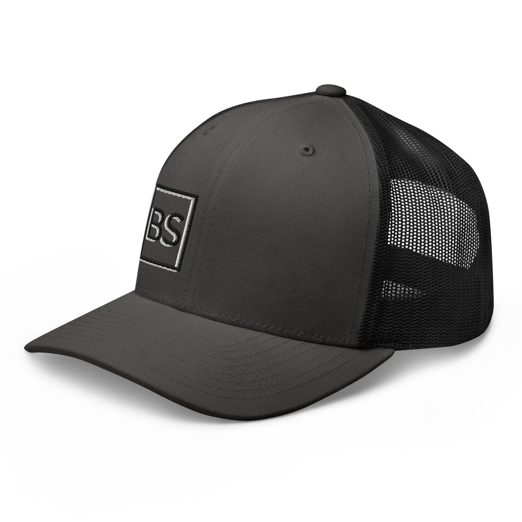 Black Square Golf 2D Logo Trucker Cap - Charcoal/ Black -