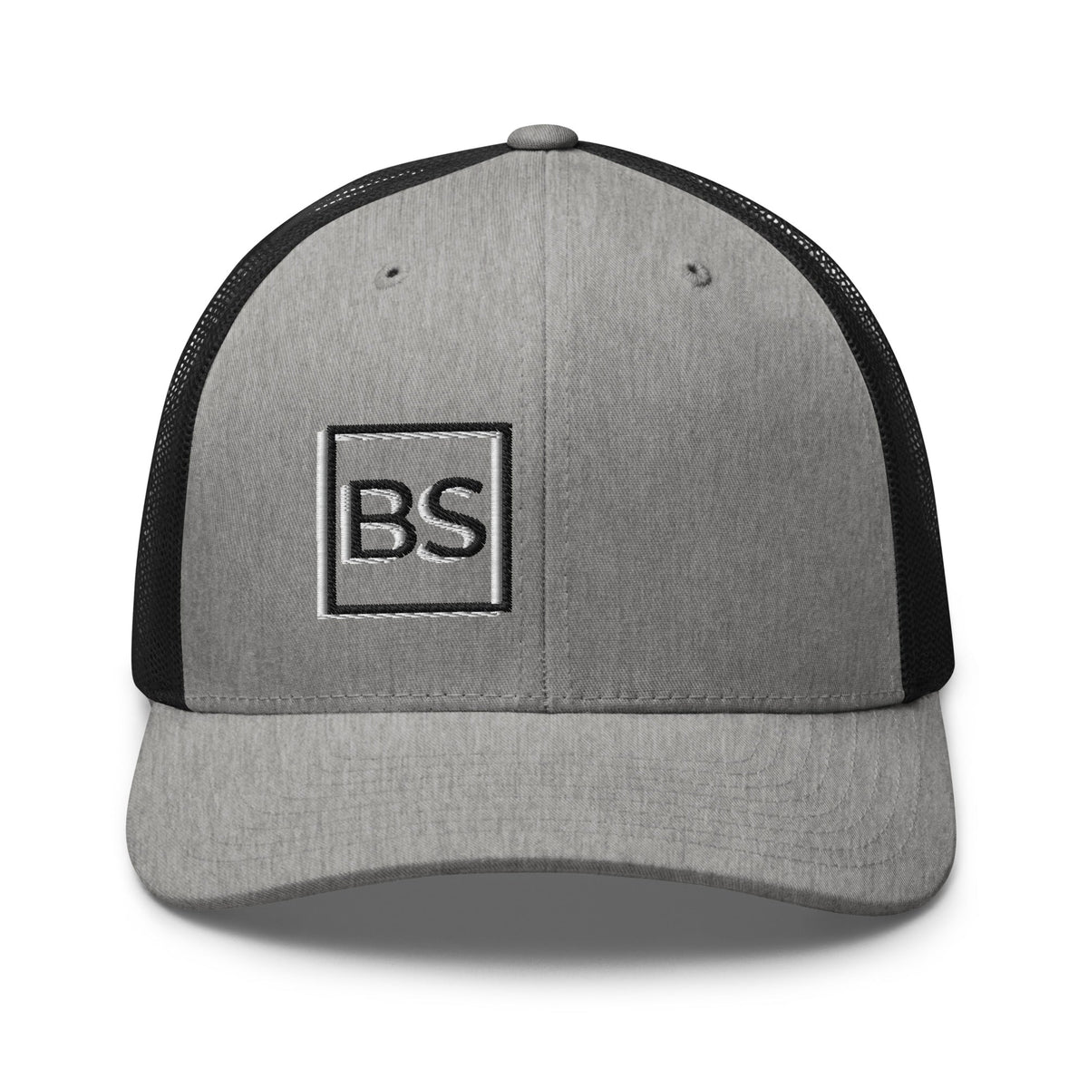 Black Square Golf 2D Logo Trucker Cap - Heather/ Black -
