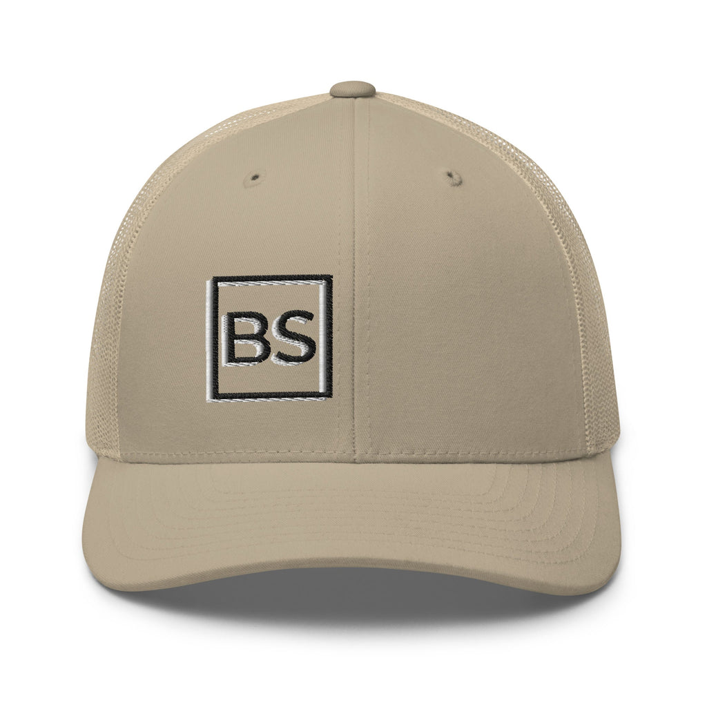 Black Square Golf 2D Logo Trucker Cap - Khaki -