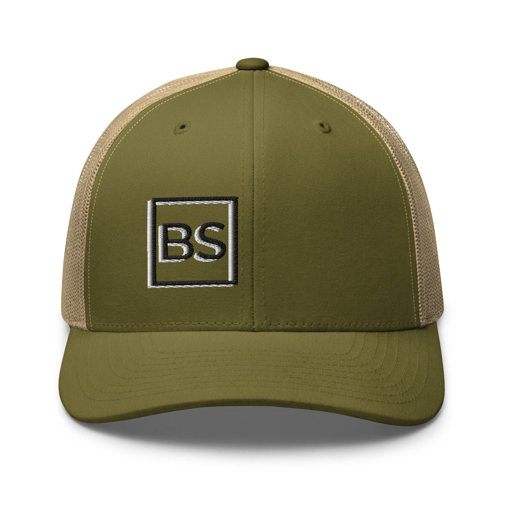 Black Square Golf 2D Logo Trucker Cap - Khaki -