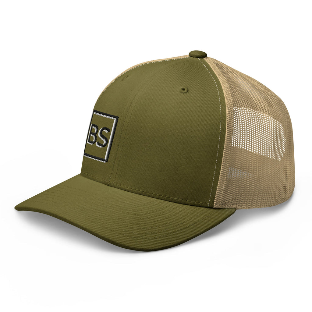 Black Square Golf 2D Logo Trucker Cap - Moss/ Khaki -