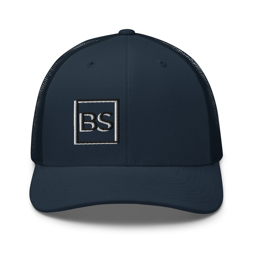 Black Square Golf 2D Logo Trucker Cap - Navy -