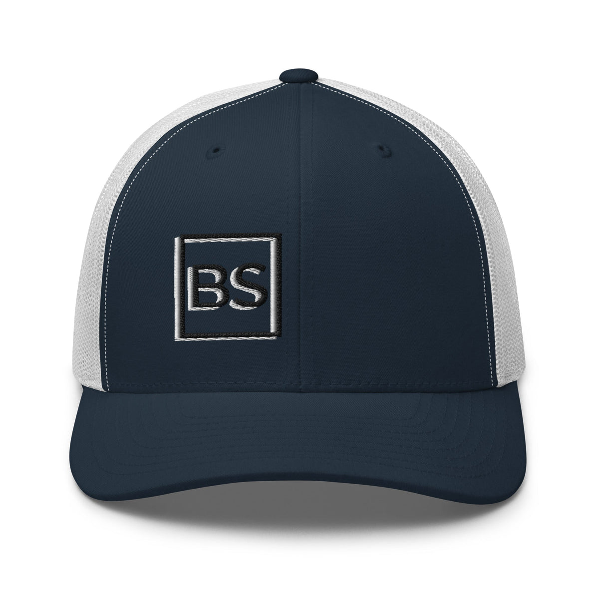 Black Square Golf 2D Logo Trucker Cap - Navy/ White -