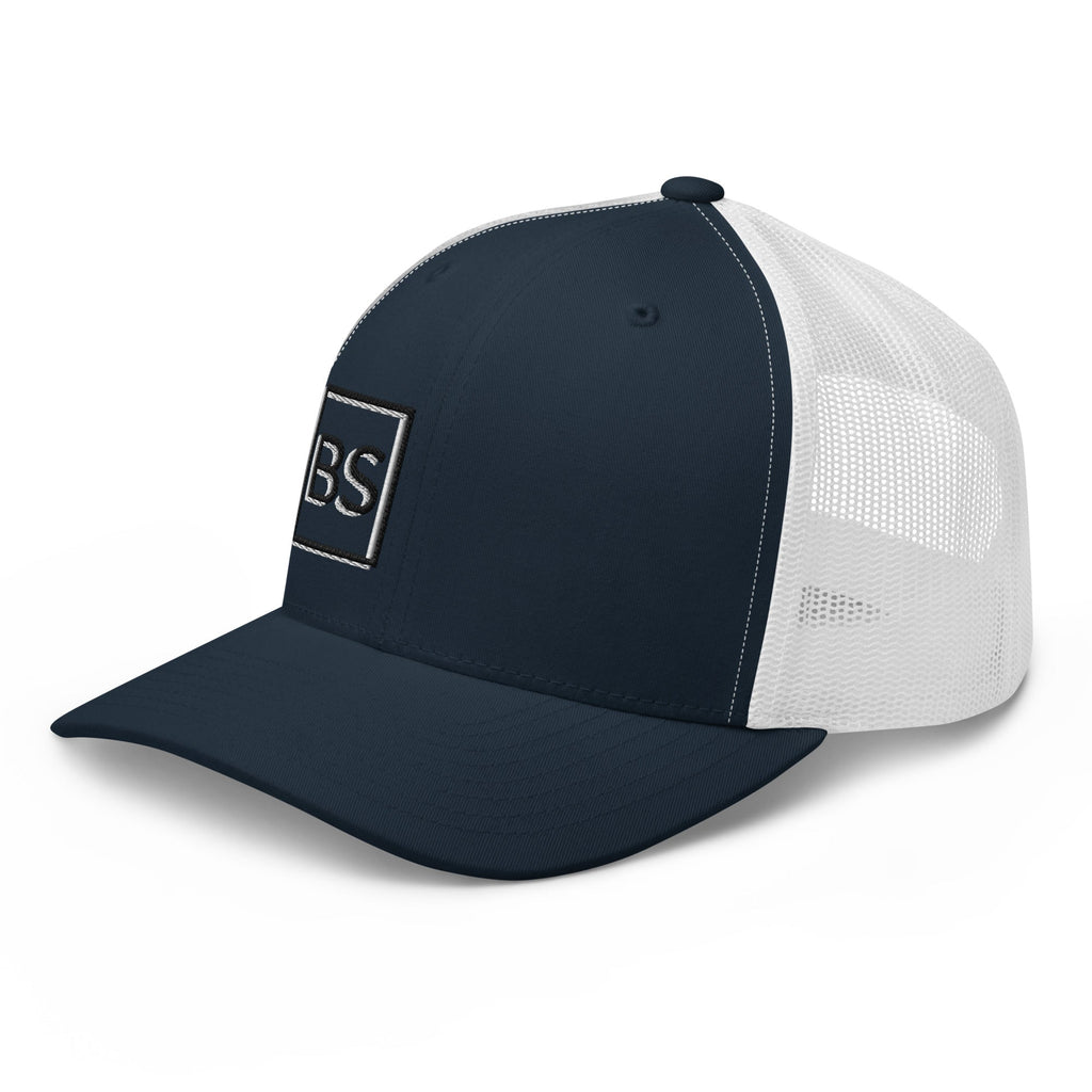 Black Square Golf 2D Logo Trucker Cap - Navy/ White -
