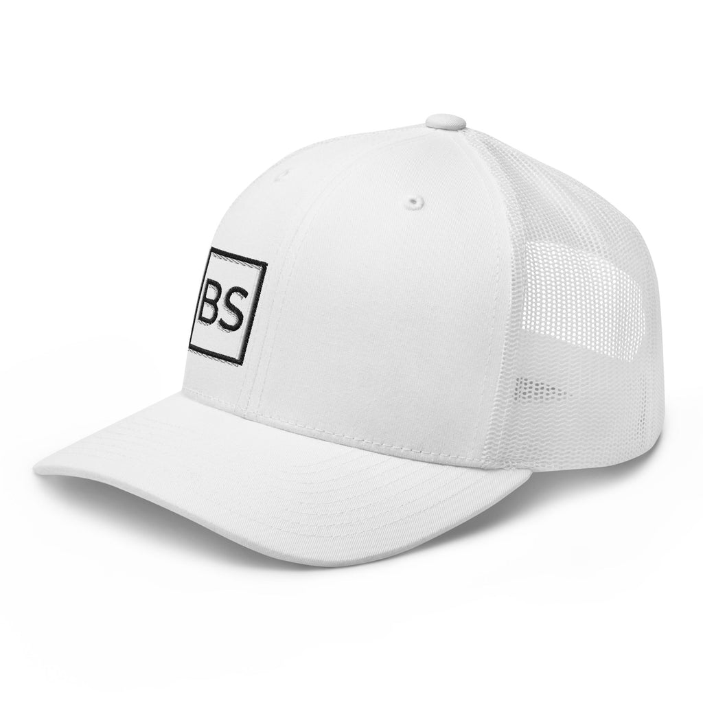 Black Square Golf 2D Logo Trucker Cap - White -