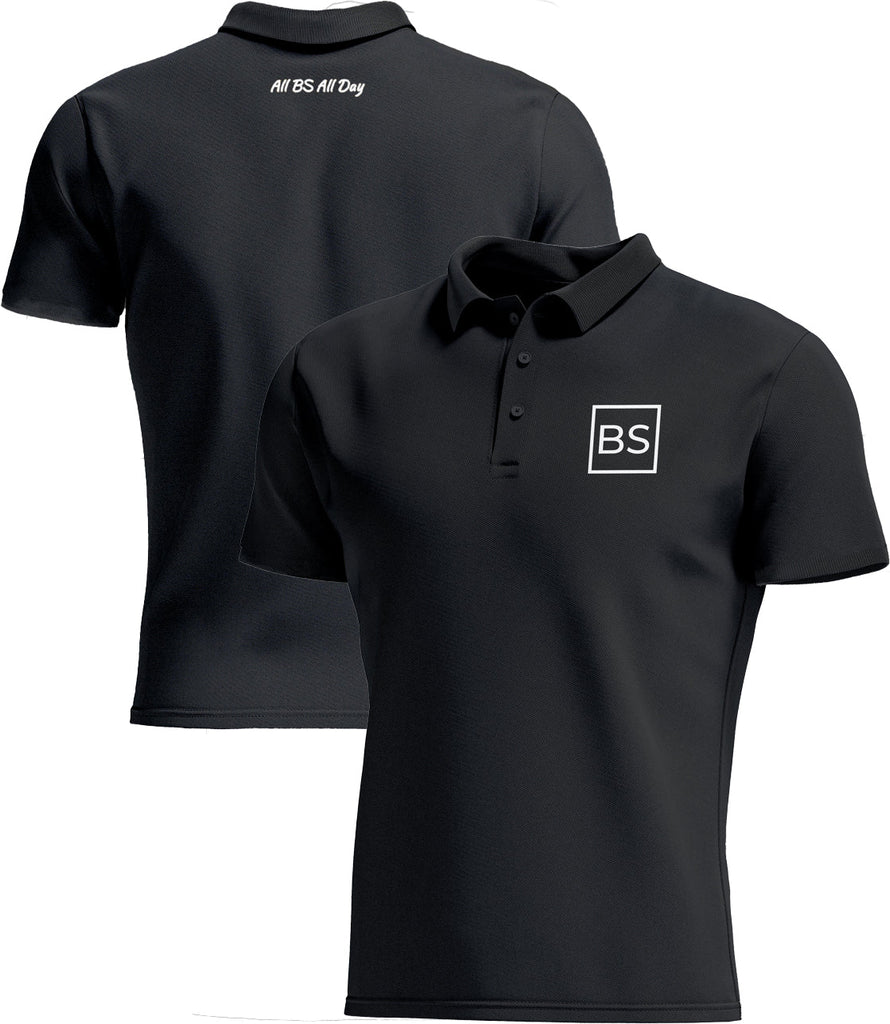 Black Square Golf All BS All Day Men's Golf Polo - Black - S