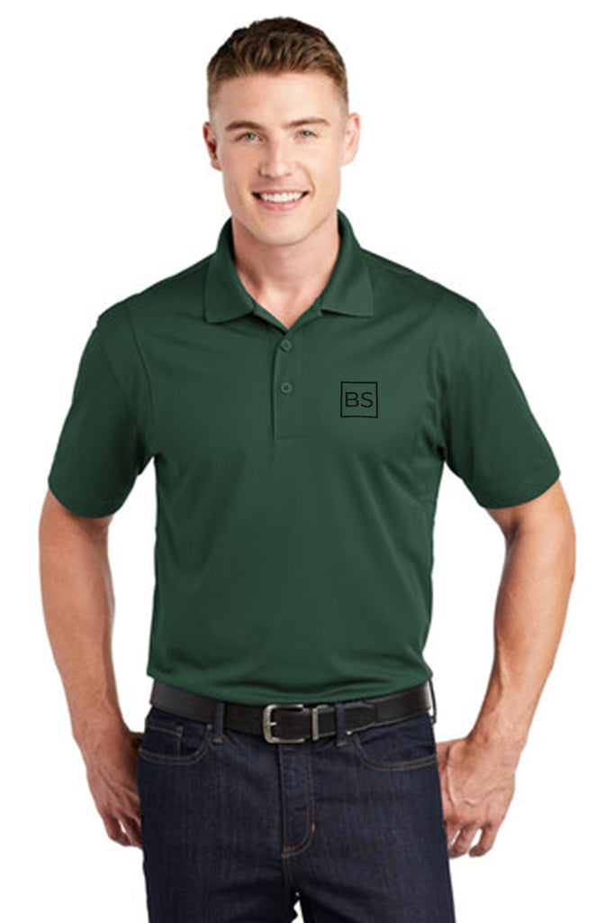 Black Square Golf All BS All Day Men's Golf Polo - Forest Green - S