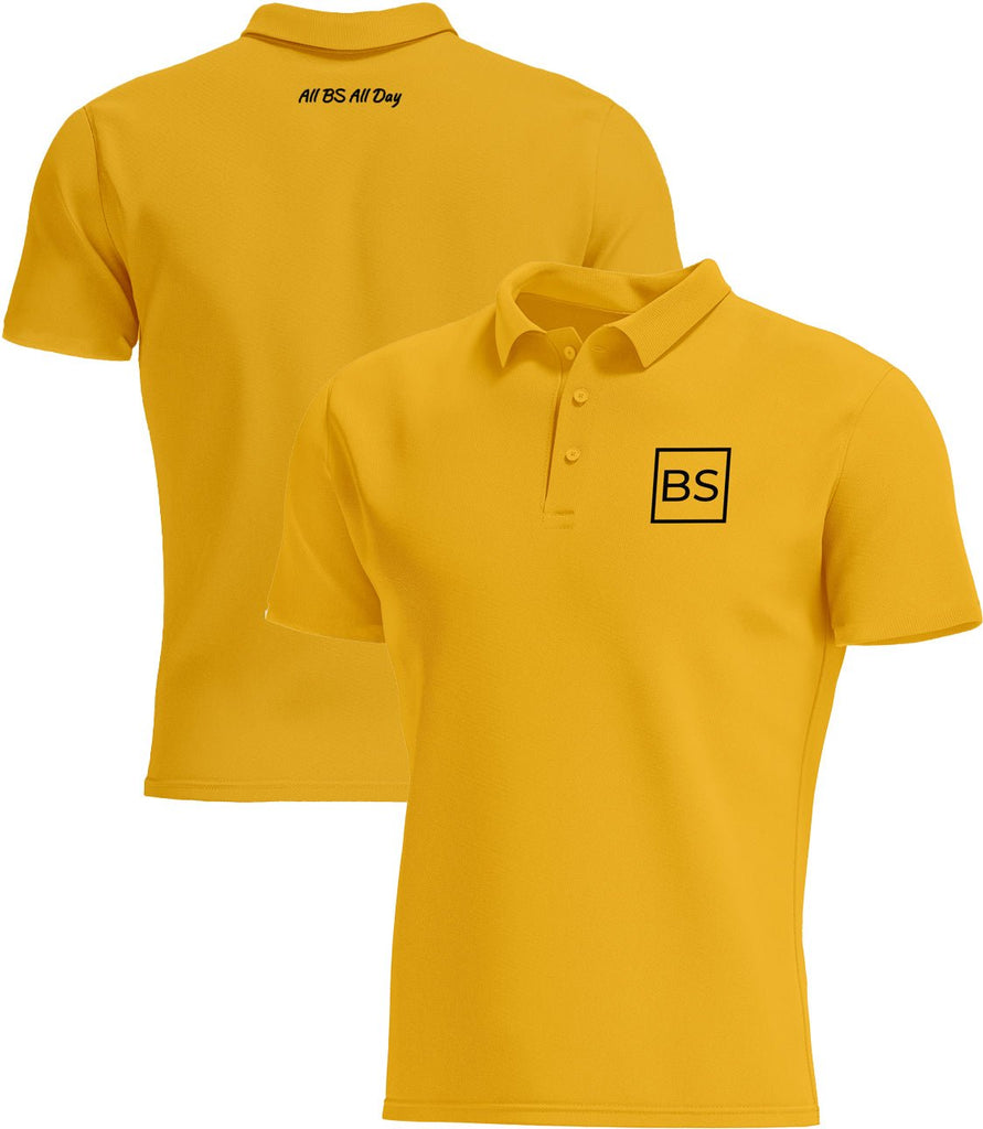 Black Square Golf All BS All Day Men's Golf Polo - Gold - S