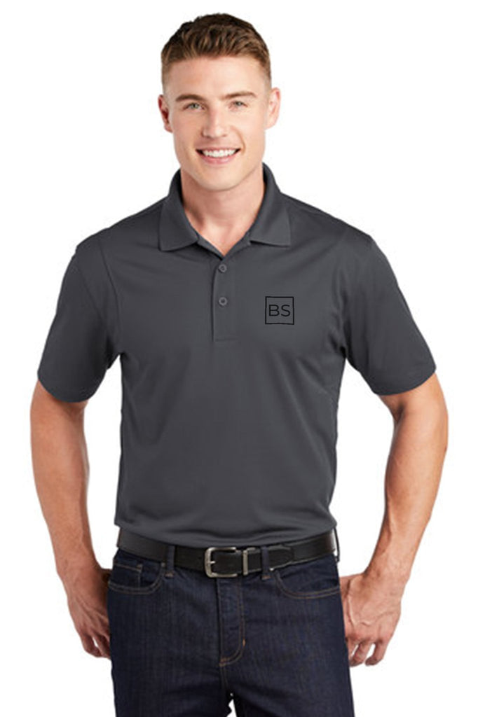 Black Square Golf All BS All Day Men's Golf Polo - Iron Grey - S