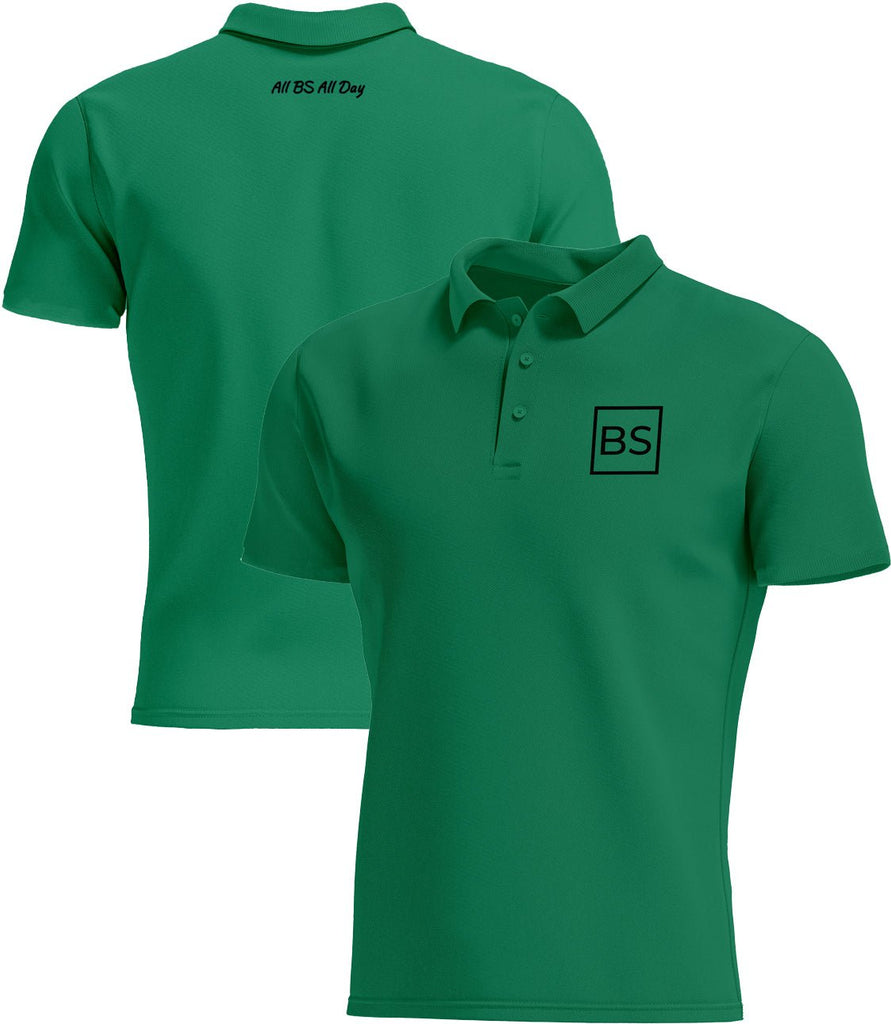 Black Square Golf All BS All Day Men's Golf Polo - Kelly Green - S