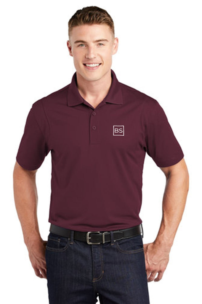 Black Square Golf All BS All Day Men's Golf Polo - Maroon - S