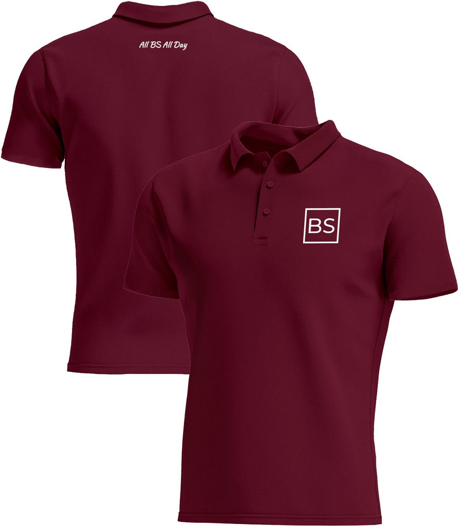 Black Square Golf All BS All Day Men's Golf Polo - Maroon - S