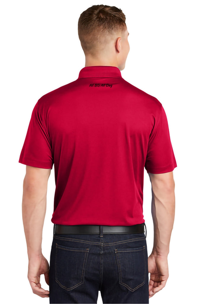 Black Square Golf All BS All Day Men's Golf Polo - True Red - M